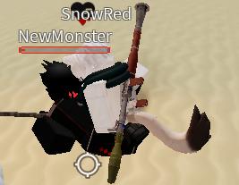 SnowRed contra NewMonster, con barras de vida.