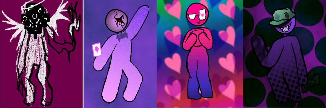 Los cuatro personajes de las cartas