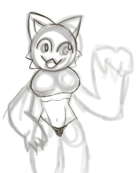 Versión más avanzada de N088, la gata antropomorfa desnuda. [contenido adulto]