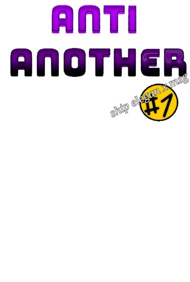 Portada de «ANTI ANOTHER #1», letras violetas sobre blanco con un sello amarillo.