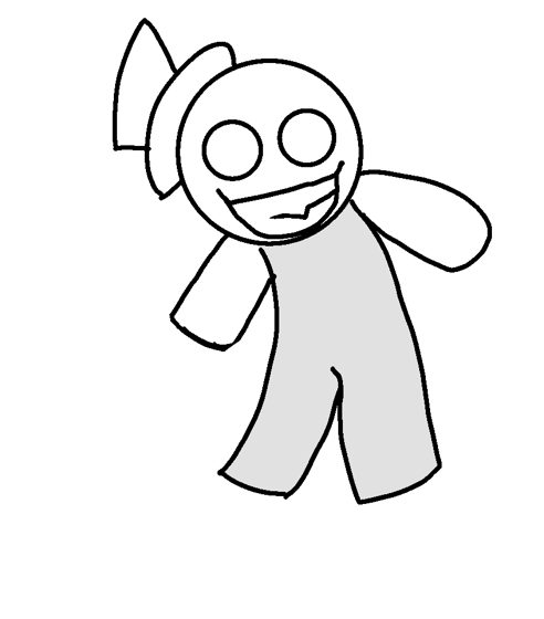 Figura de línea con las manos abiertas, dibujo simple sin color.
