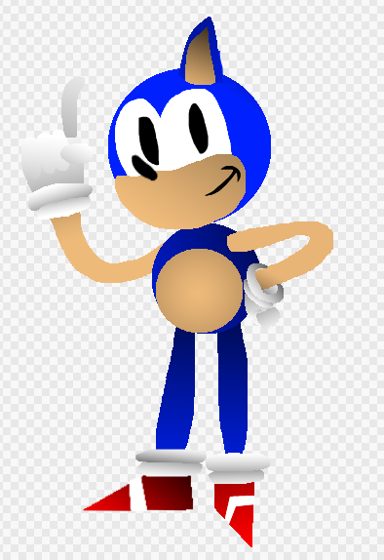 Dibujo de Sonic sobre fondo transparente.
