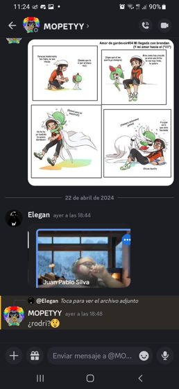 Captura de un chat con MOPETYY y una historieta adjunta, del 23 de abril de 2024.