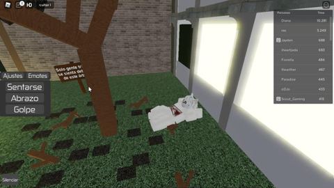 «Solo gente triste se sienta debajo de este árbol» captura de partida El menú de emotes re