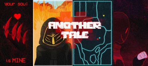 Portada de Another Tale el rol «your soul is MINE» — el logo entre dos almas rotas.